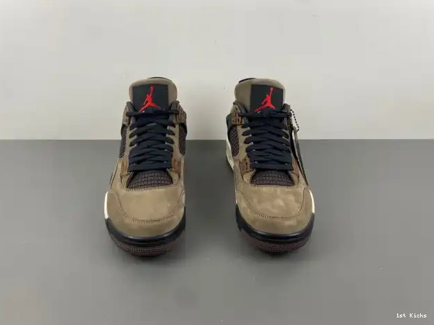 1st Kicks AJ4-882335 Brown Retro Jordan 4 x Air Scott TS Travis 0625